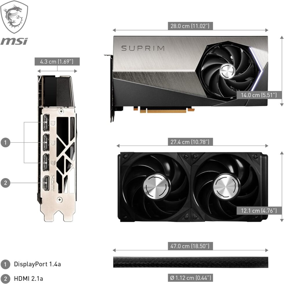 MSI GeForce RTX 4090 SUPRIM LIQUID 24G Graphics Card - Figura 5